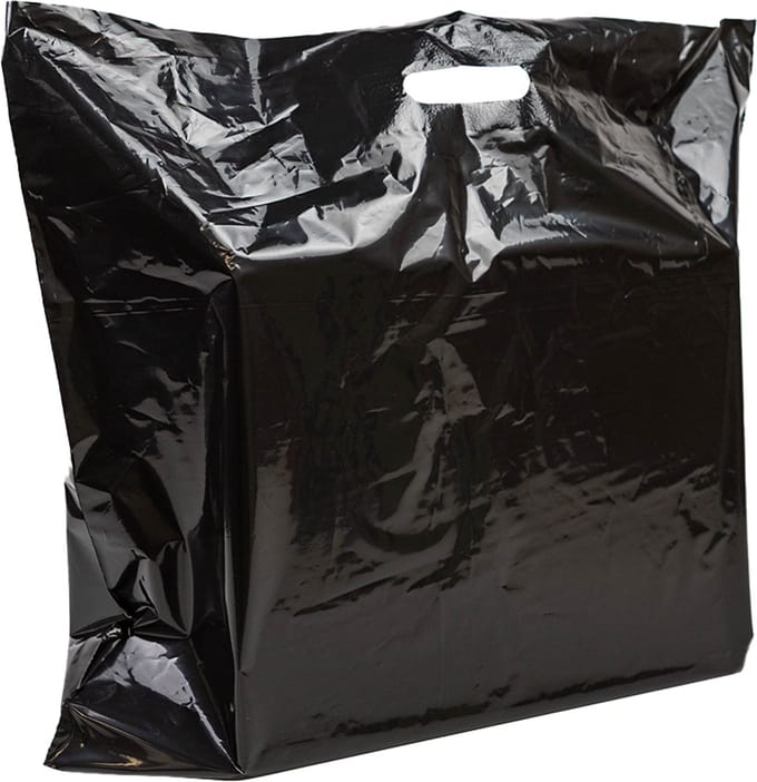 250x Plastic tassen 60x51+2x4cm zwart
