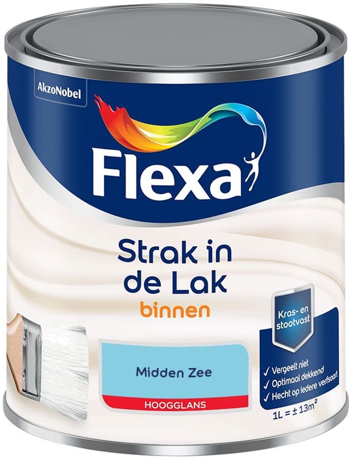 Flexa - Strak In De Lak Binnenlak Hoogglans - Midden Zee - Mengverf - 1 L