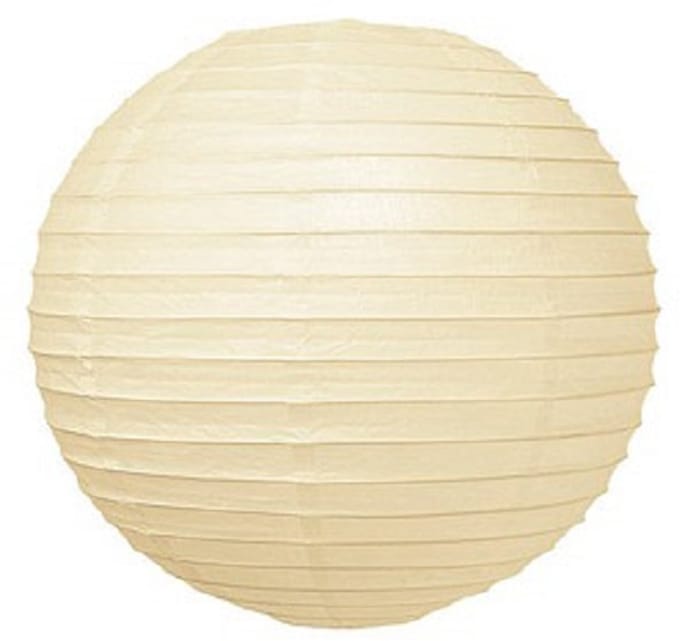 5 x Lampion crème wit 75 cm