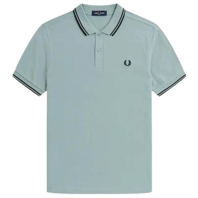 Fred Perry Herenpoloshirt met dubbele kraag (Lichtblauw)