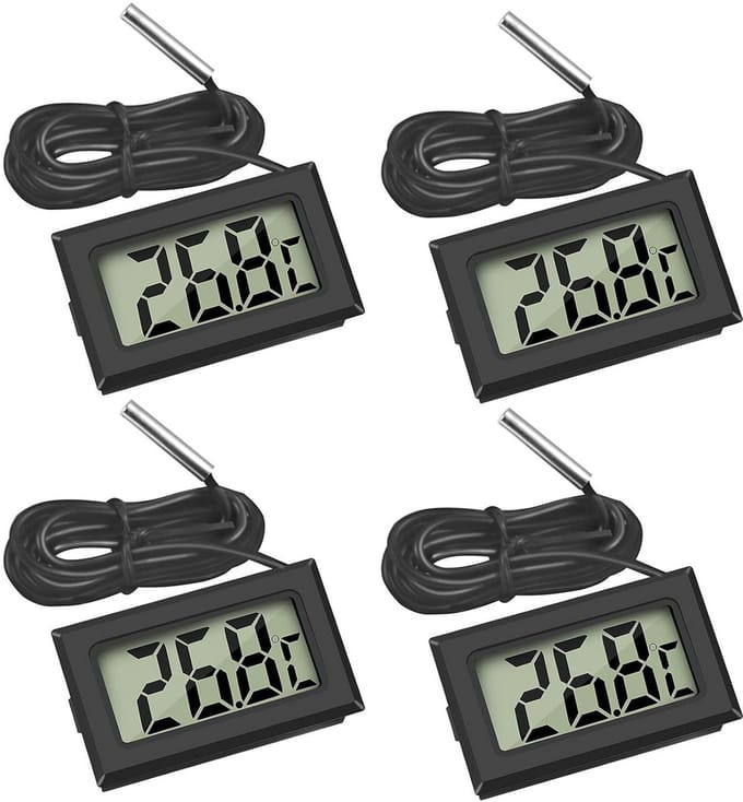 Digitale LCD Thermometer voor Koelkast, Vriezer en Aquarium met Externe Sensor