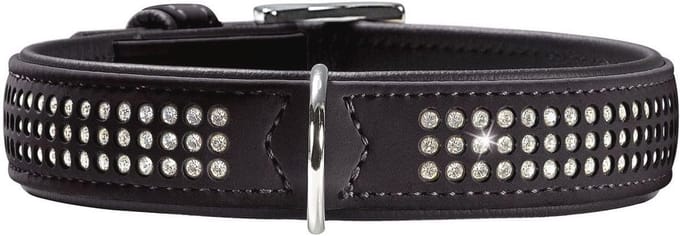 Zwarte Softie Deluxe Halsband voor Honden - 50 cm