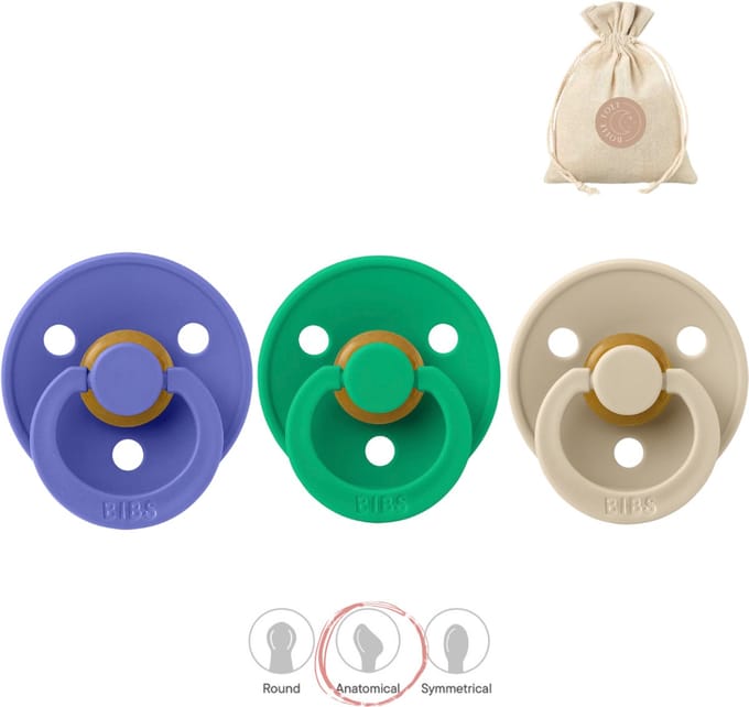 BIBS fopspenen anatomisch maat 2: grape, cactus en vanilla + BolleToet speenzakje