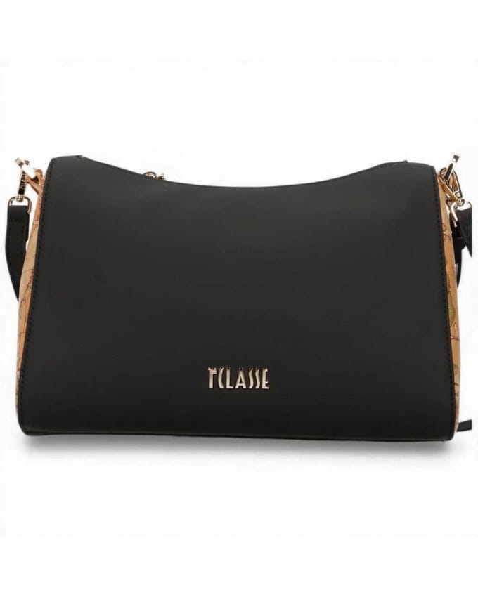 Alviero Martini 1 Classe Monogram dames zwarte schoudertas met all-over logo en Geo-details