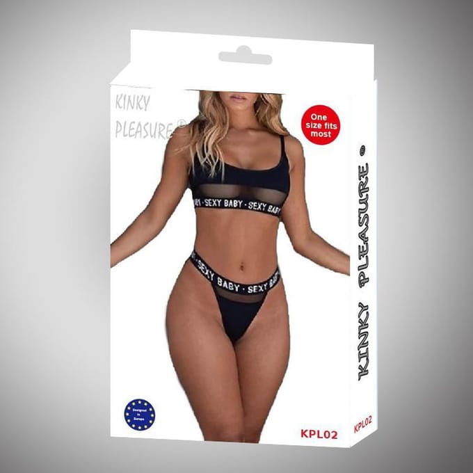 Kinky Pleasure Lingerie Set Zwart KPL03 M