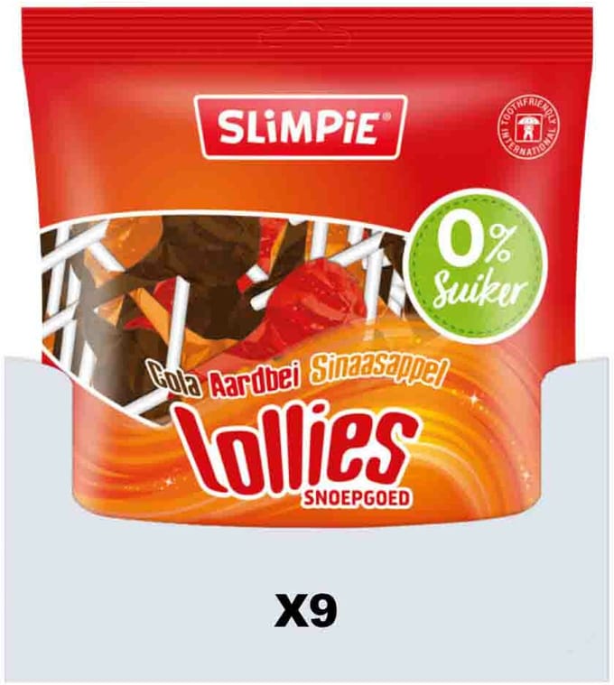 Slimpie Lollies - 9 x 108 gr - Voordeelverpakking