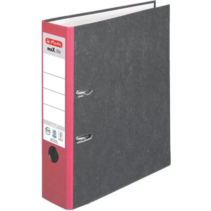 herlitz ordner maX.file nature, A4, rugbreedte 80 mm, rood