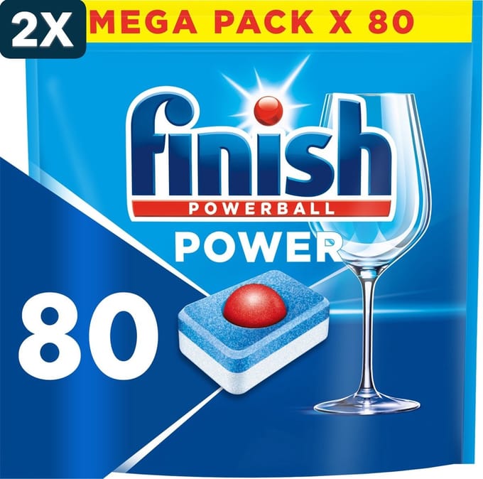 2 x Finish Power All in One Regular Vaatwastabletten - 80 capsules