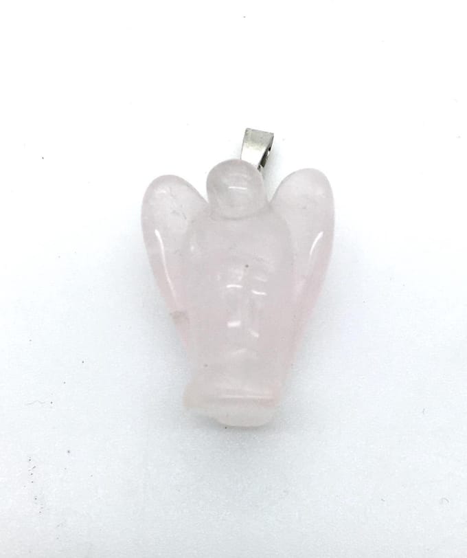 Rozenkwarts geluksengeltje edelstenen  hanger