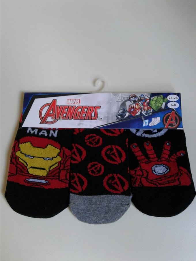 3 paar sneakersokken - Iron Man - Marvel Avengers - maat 23-26