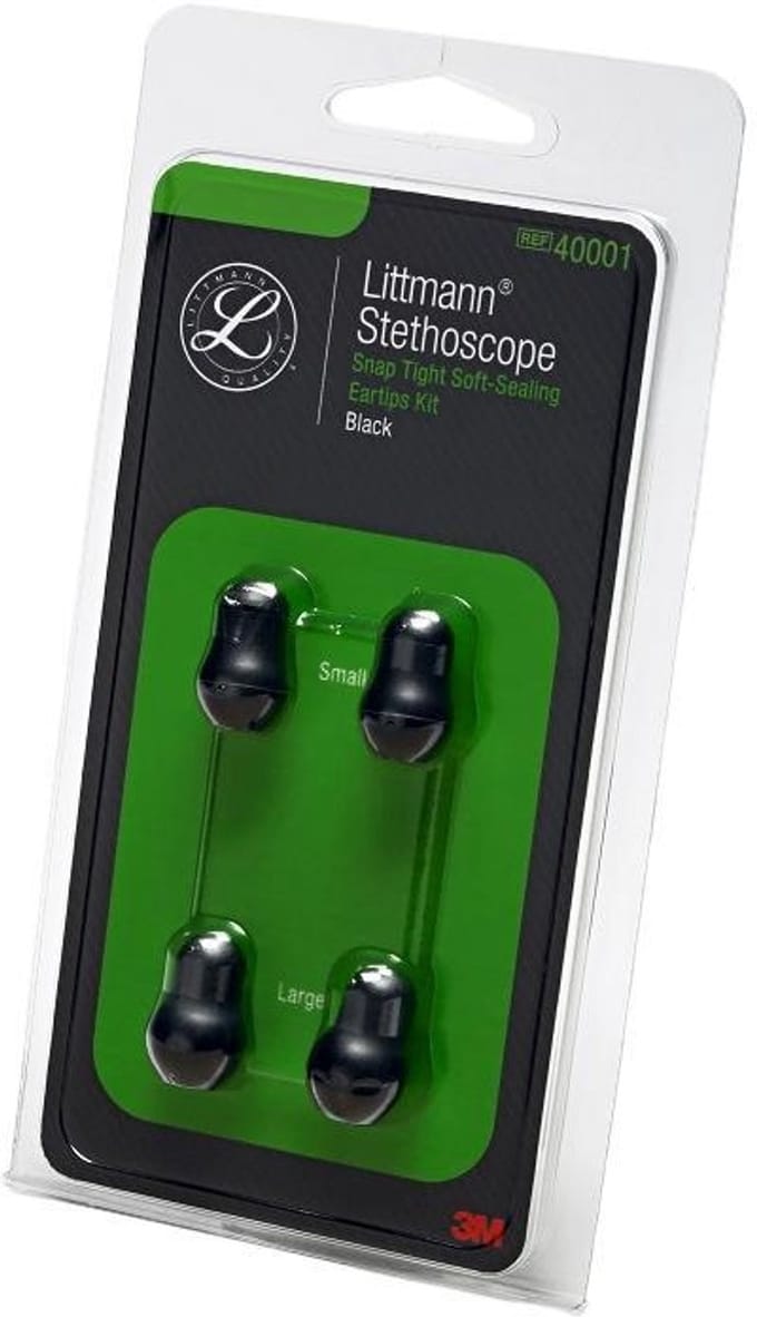 Littmann Snap Tight Soft-Sealing Eartips voor Littmann stethoscopen - Zwart