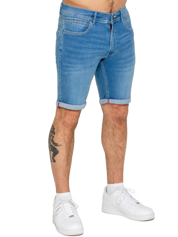 Enzo | Heren Slim Fit Denim Shorts