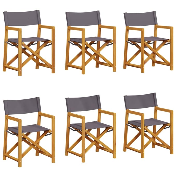 vidaXL - Set - van - 6 - opklapbare - stoelen - in - donkergrijze - stof.