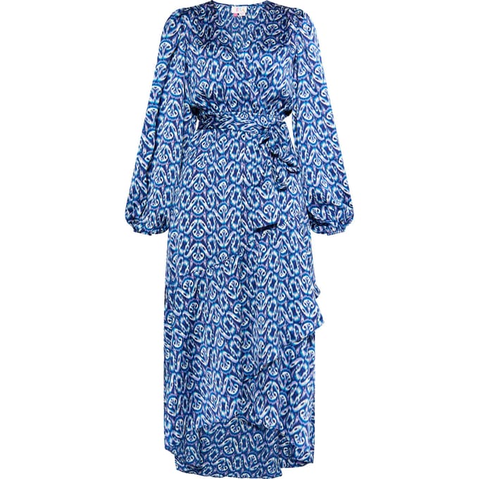 IZIA Maxi jurk Dames Blauw Veelkleurig