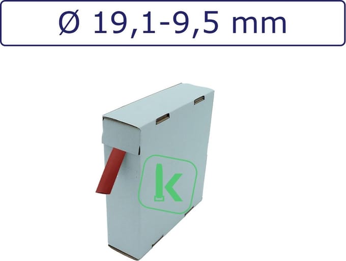 PRO-TIE® - Krimpkous 19,1-9,5 mm Rood Dunwandig krimpverhouding 2:1 (Box 5 meter) - PRO-TIE