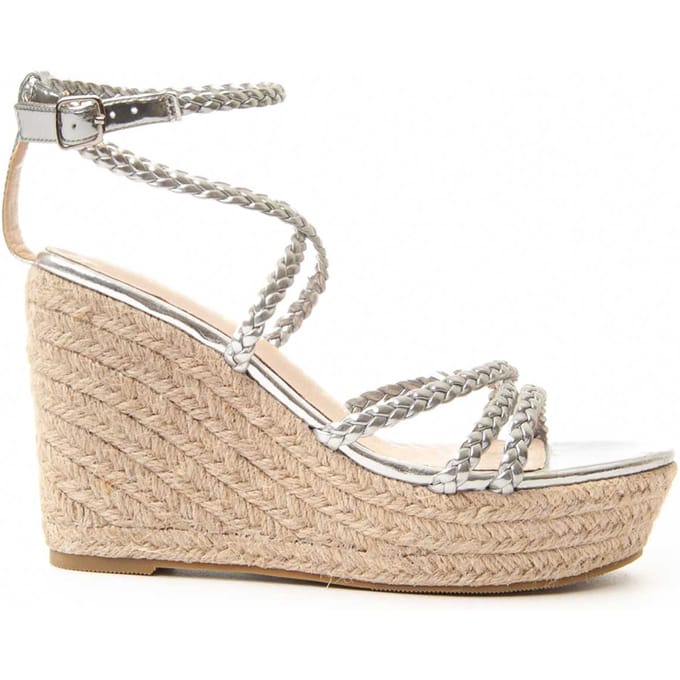 Montevita Wedge Sparto Sandalen Wesparto6 in Zilver