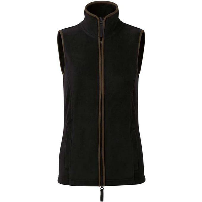 Premier Dames/dames Artisan Fleece Gilet (Zwart/Bruin)