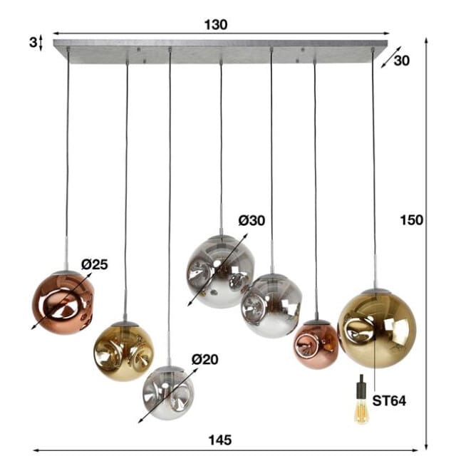 Hoyz hanglamp 4+3 stellar