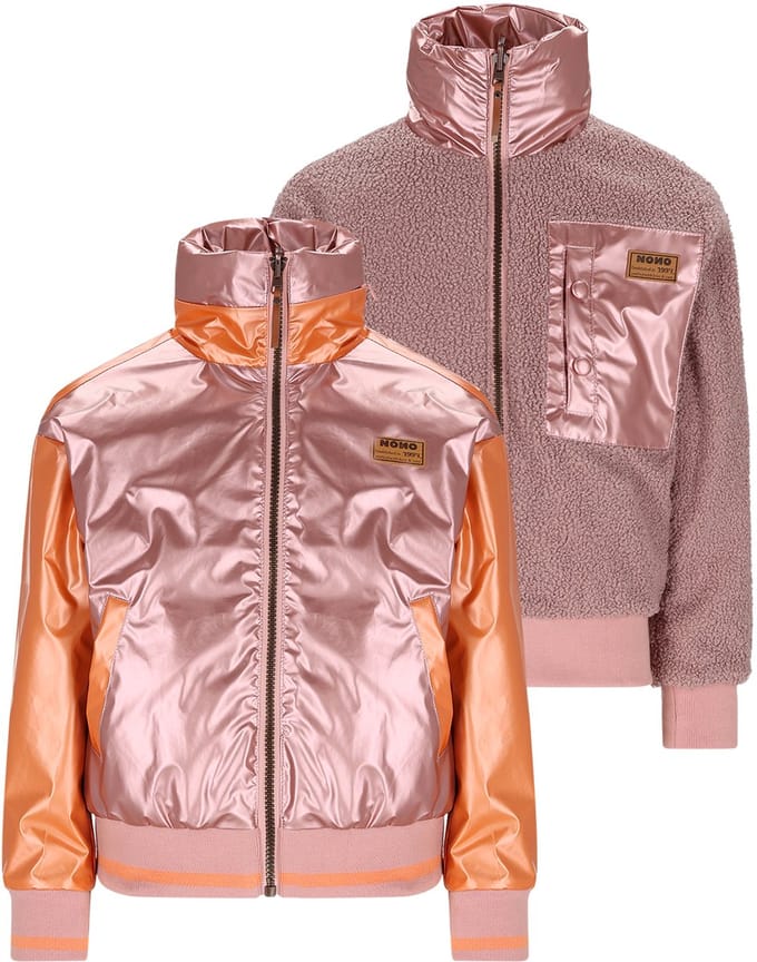 NONO N602-5201-548_122-128 Meisjes jas reversible roze - Maat 122/128