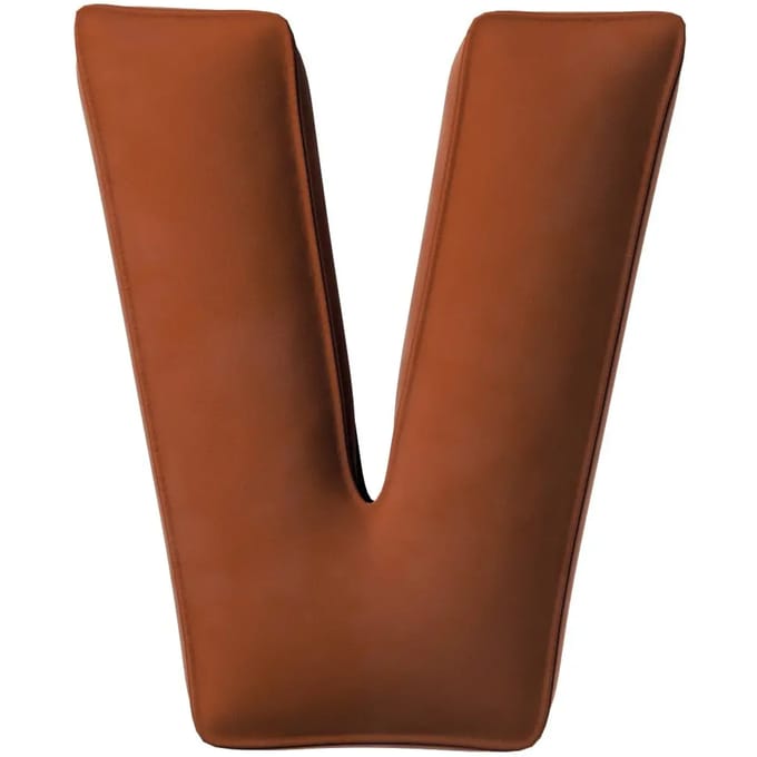 Kussen letter v Yellow Tipi Posh Velvet