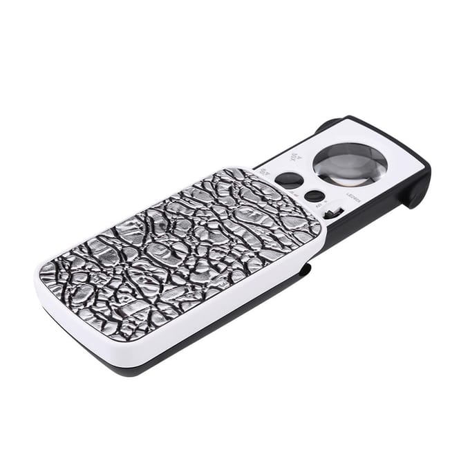 30x / 60x / 90x Vergrootglas Sieraden Optische Vergrootglas Juwelier LED Licht Loep zilver