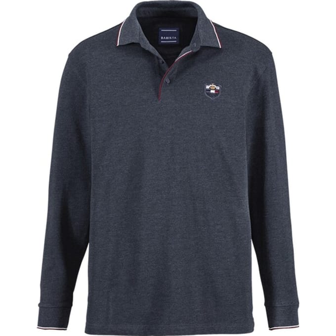 Babista herren Poloshirt Met Lange Mouwen - 48 - donkerblauw - Plus Size