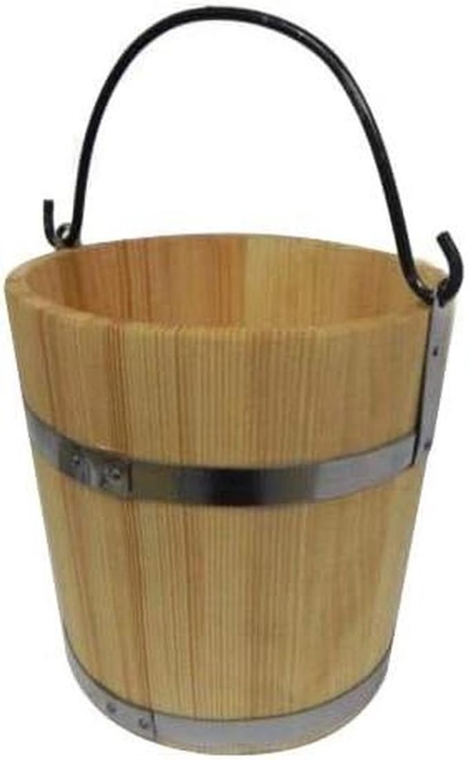 Houten Emmer - Grote Bak - Knutselen Decoratie - Solide Constructie - 15 Liter - Houtkleur