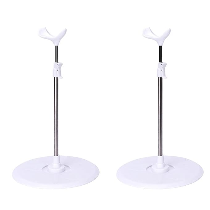 Lot de 2 supports de poupée en acier inoxydable pour poupées BJD et SD, Accessoires d'exposition pour poupées 1/3, Supports, white