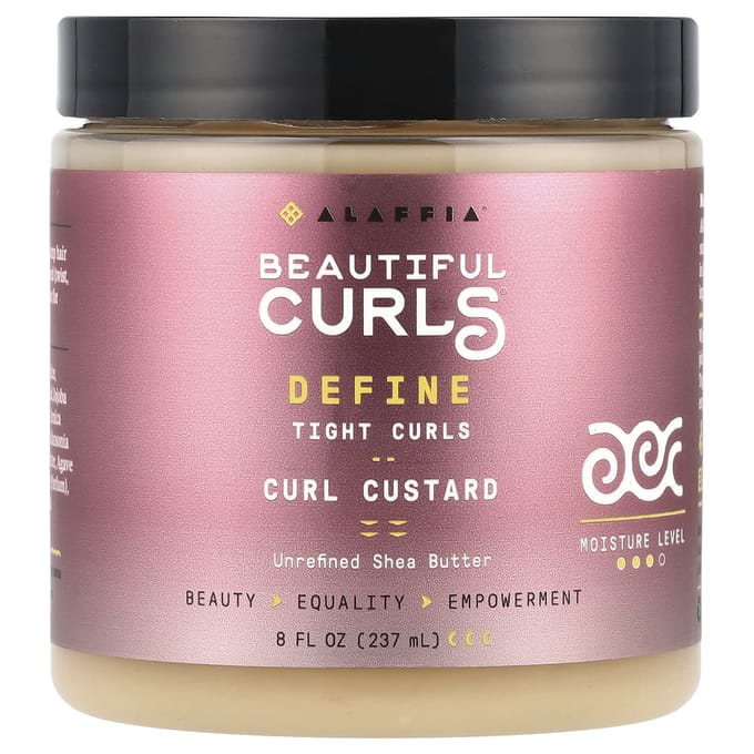 Alaffia, Beautiful Curls, Curl Control Custard, Tous types de boucles, Beurre de karité non raffiné, 8 fl oz (235 ml) gray