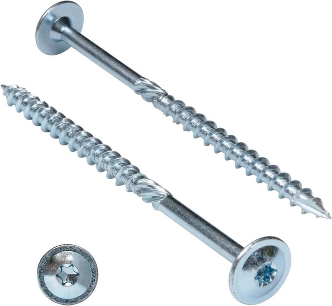 Tellerkopschroeven - Schotelkopschroeven Houtschroeven - Houtconstructies Bouwen - Grote Schotelkop - 10 x 260 mm - Zilver