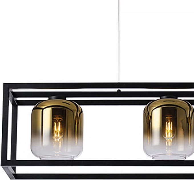 Freelight - Hanglamp Dentro 3 lichts L 110 cm goud glas zwart