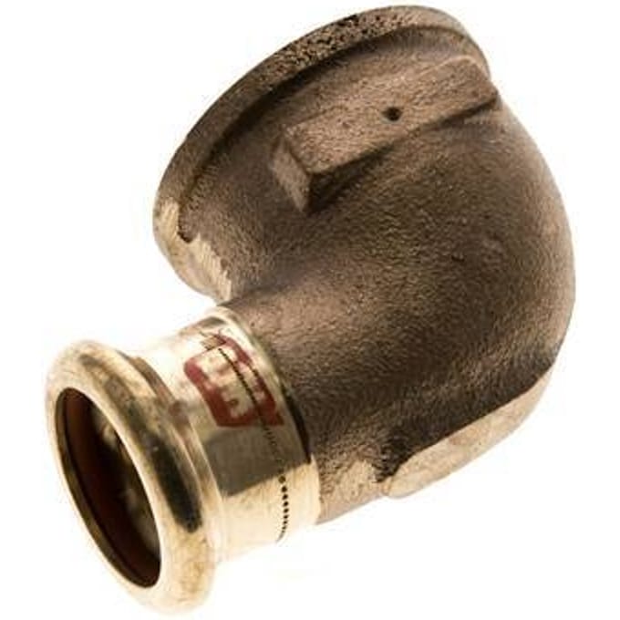 90 graden L-Perskoppeling - 22mm & Rp 1'' Persmof - Koperlegering