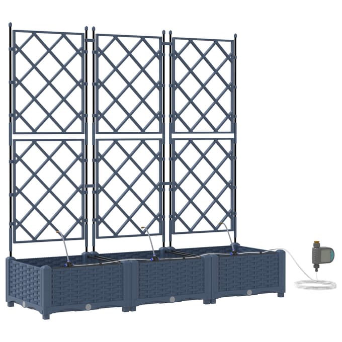 vidaXL - Plantenbak - 3 - st - Grijs - 120 - x - 40 - x - 126 - cm - PP