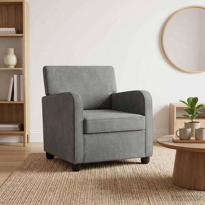 vidaXL - Fauteuil - Donkergrijs - fluweel