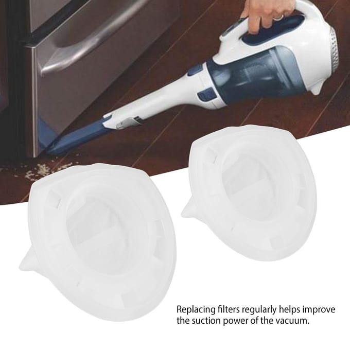 2 Stuks Vervangingsfilter voor Black & Decker VF110 Stofzuiger Dustbuster Filter white