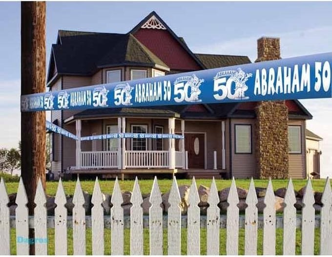 50 Jaar Abraham Afzetlint Stripes - 15 meter