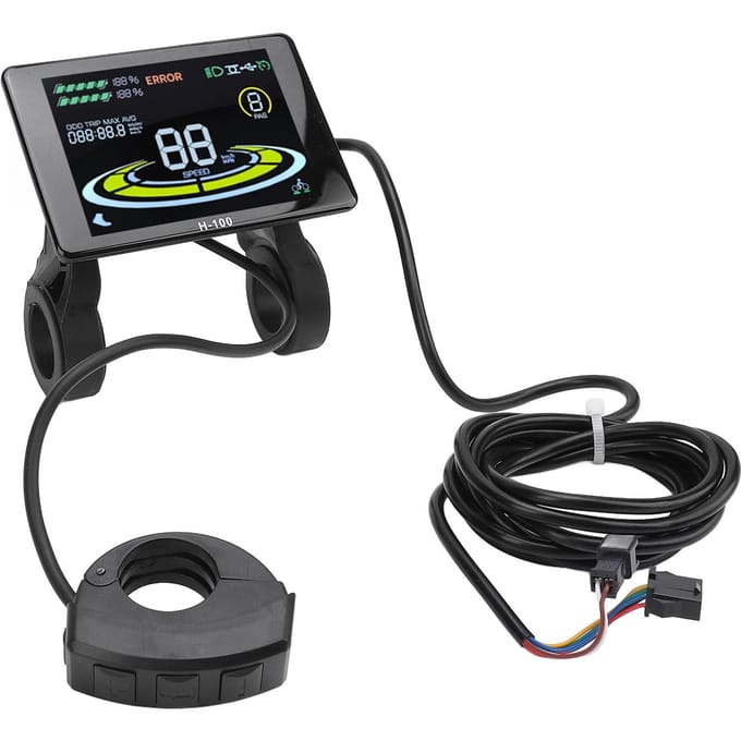 Elektrische Fietscomputer Kleurenscherm LCD Display met SM Connector voor Mountainbike Modificatie black