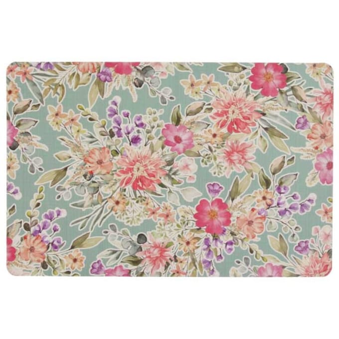 Unique Living - Placemat Flowers - 43,5x285cm - Surf Blue