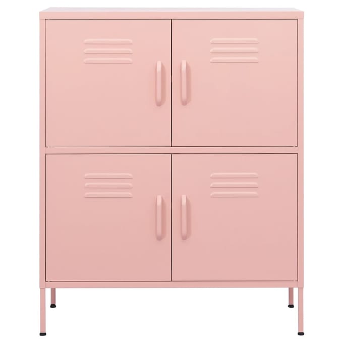 vidaXL - Opbergkast - 80x35x101,5 - cm - staal - roze