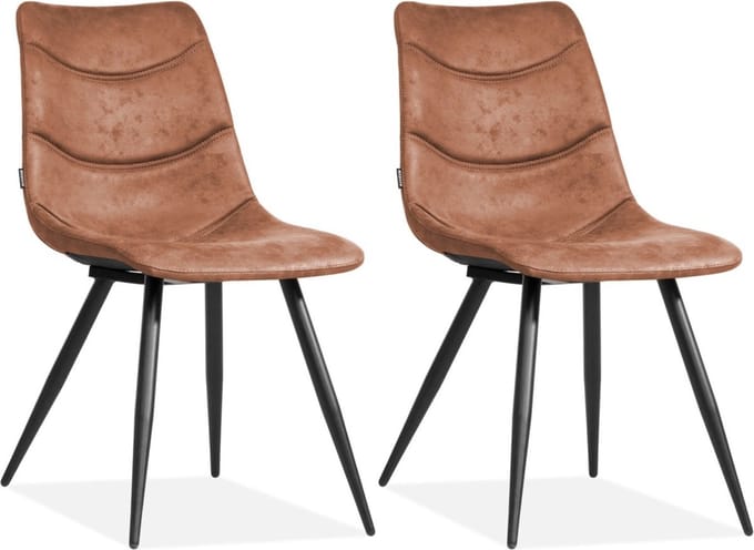 Stoel Crazy - Cognac (set van 2 stoelen)