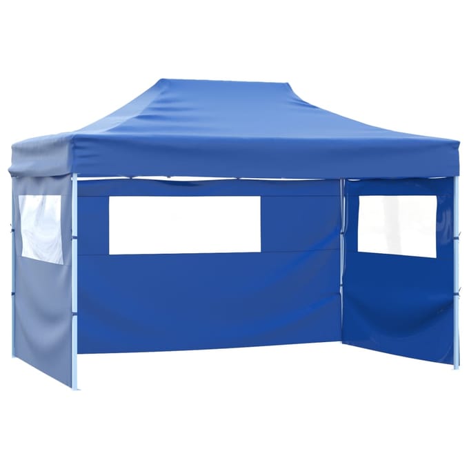 vidaXL - Vouwtent - met - 3 - wanden - 3x4,5 - m - blauw