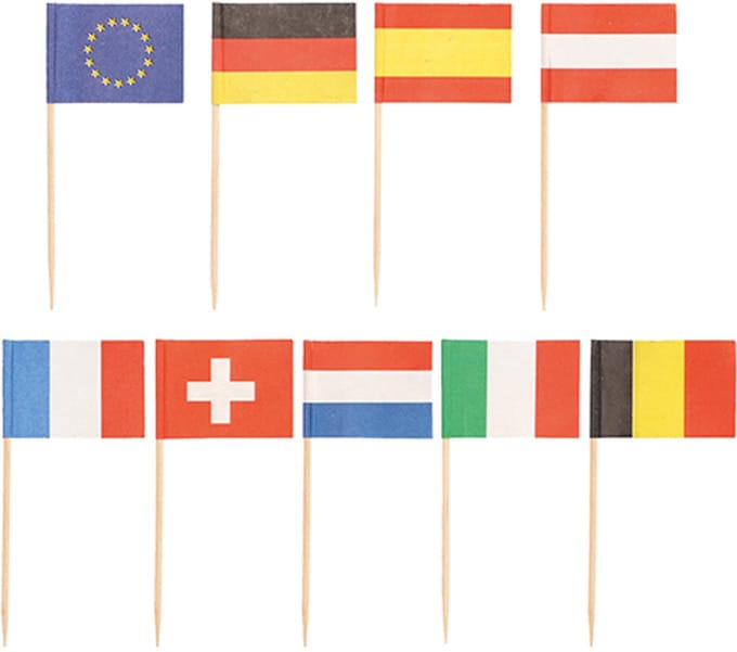 20x 50 Decoprikkers 8 cm Nations