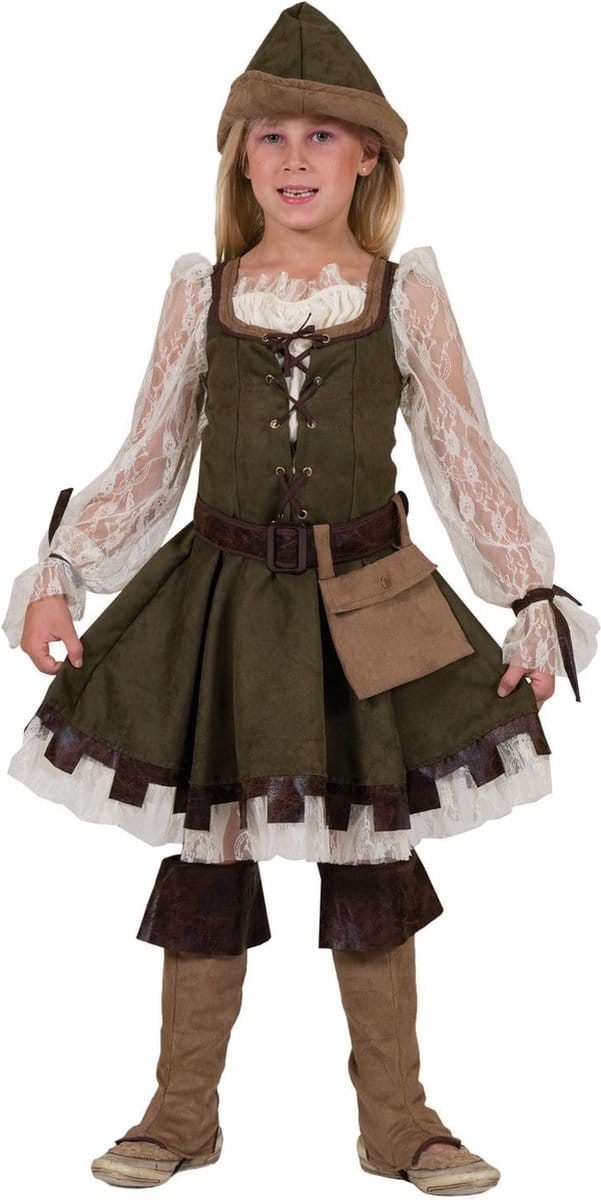 Verkleedpak Lady Marian meisje Robin Hood 140 - Carnavalskleding