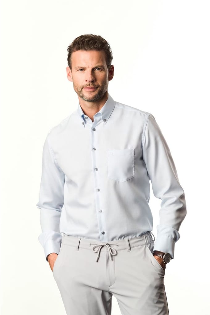Ledûb modern fit lichtblauw mouwlengte 7