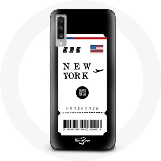 Coque pour Samsung Galaxy A70 Billet d'avion New York