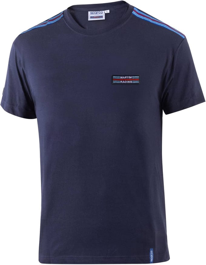 Sparco Martini Racing Top Stripes T-Shirt - Marineblauw - Maat M