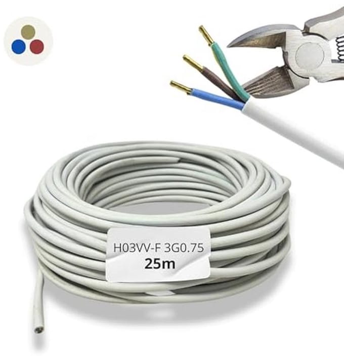 25 meter Verlengkabel 3 draad H03VV-F | Elektrische Installatiekabel PVC