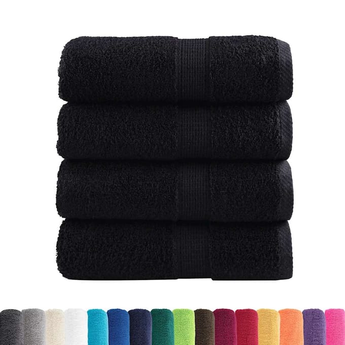 vidaXL - Gastendoekjes - SOLUND - 4 - st - 600 - g/m² - 30x50 - cm - zwart
