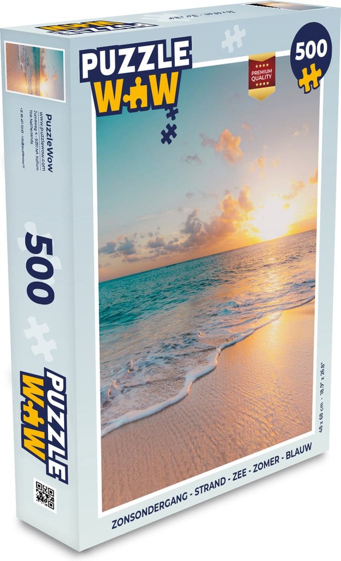 Puzzel Zonsondergang - Strand - Zee - Zomer - Blauw - Legpuzzel - Puzzel 500 stukjes