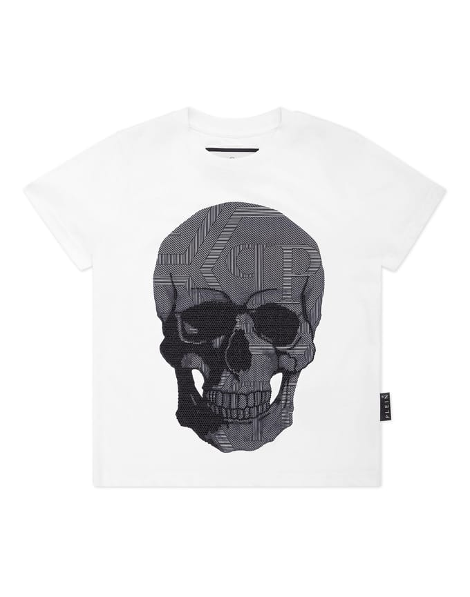 Jersey T-Shirt Round Neck Ss Strass Skull